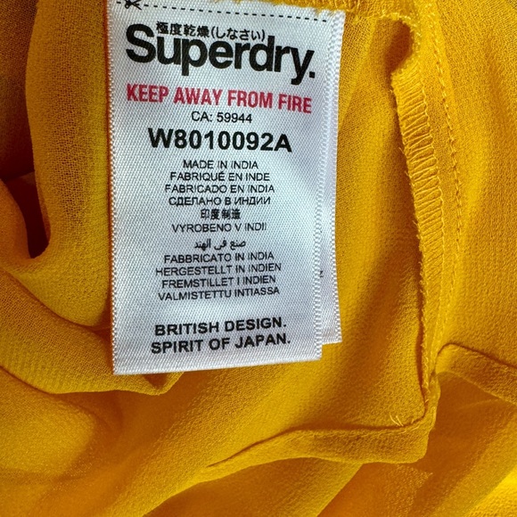 Superdry Yellow Tiered Maxi Skirt Resort Wear - Picture 10 of 11